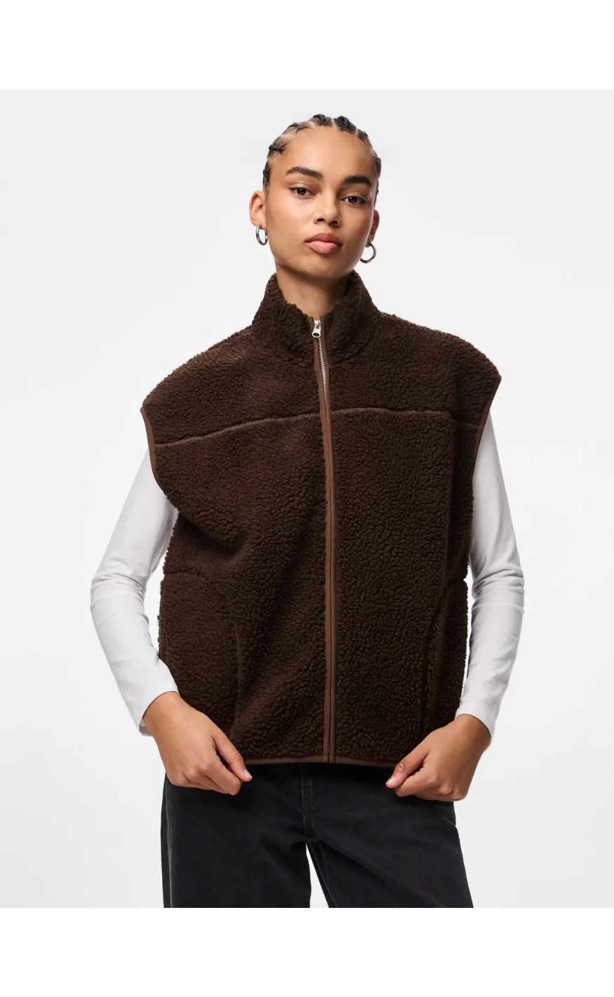 Pieces Vest - Sadia Teddy - Hot Fudge