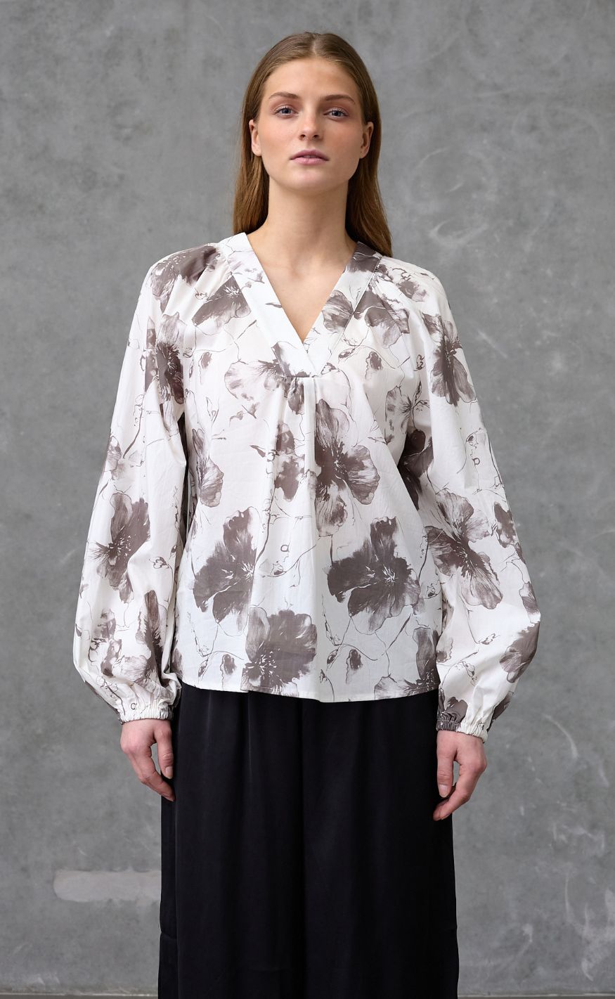 Love & Divine Bluse - Love1528 - Brown Flower