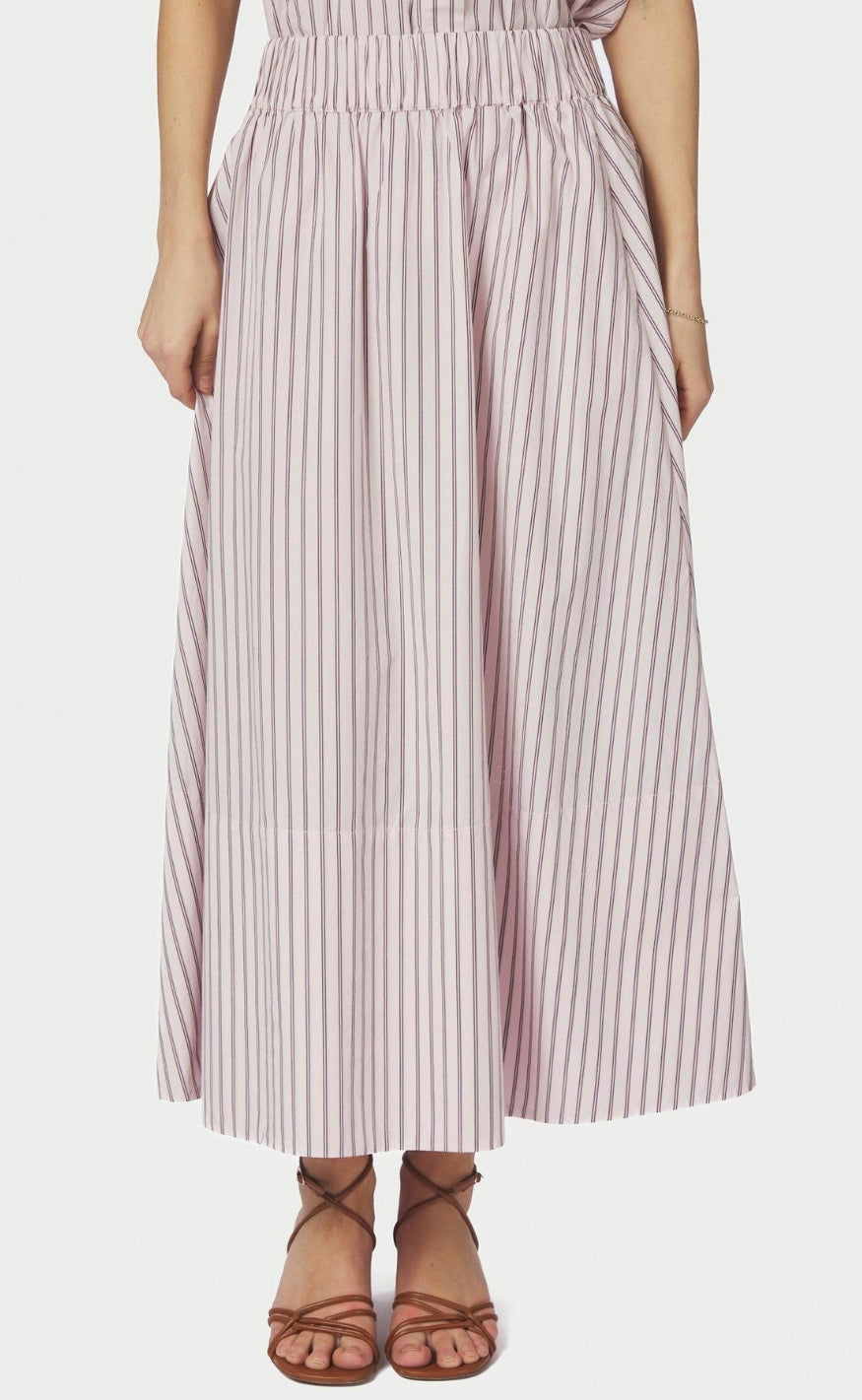 Neo Noir Skjørt - Yara Long Double Stripe - Rose