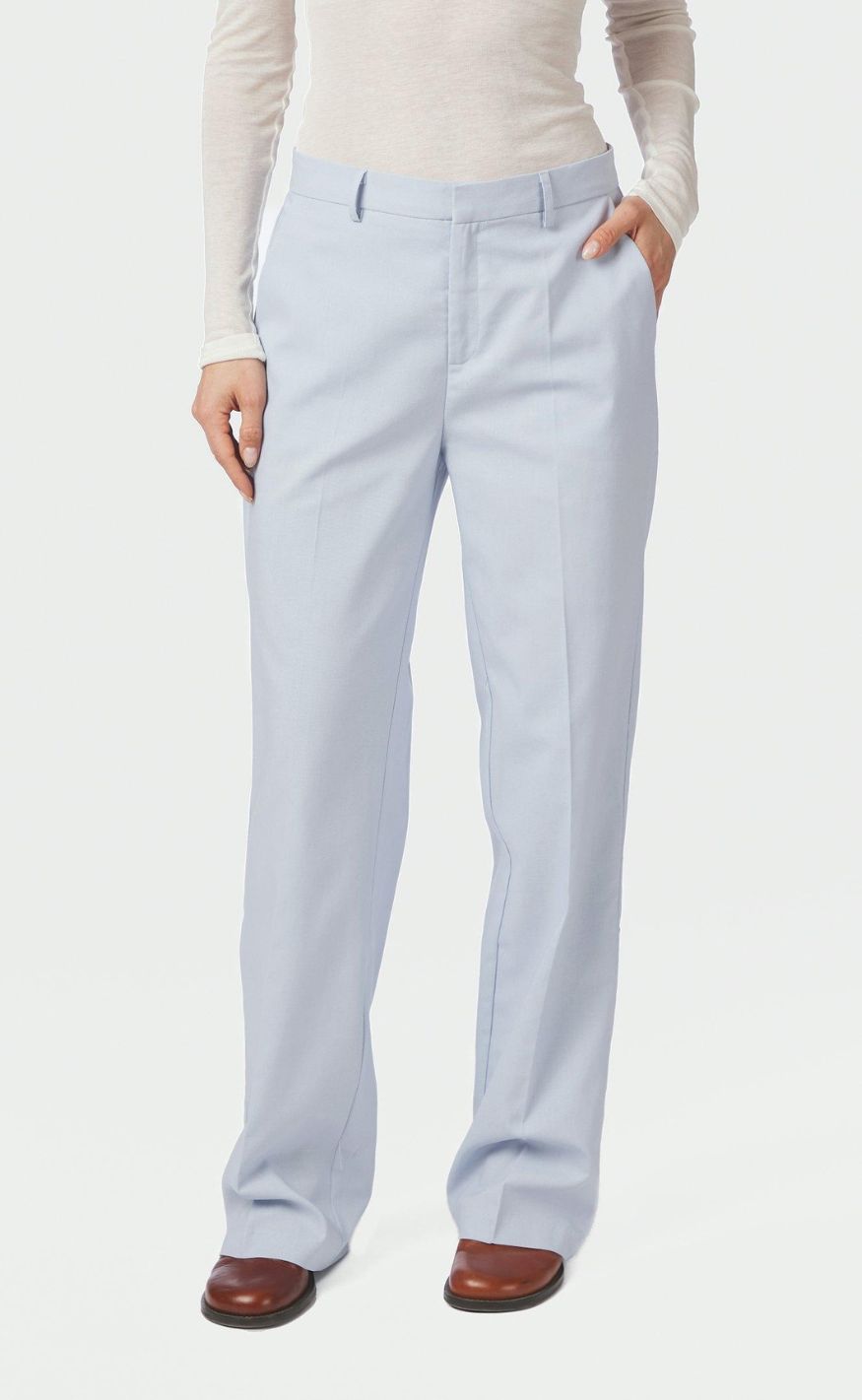 Neo Noir Bukser - Alice Linen - Light Blue