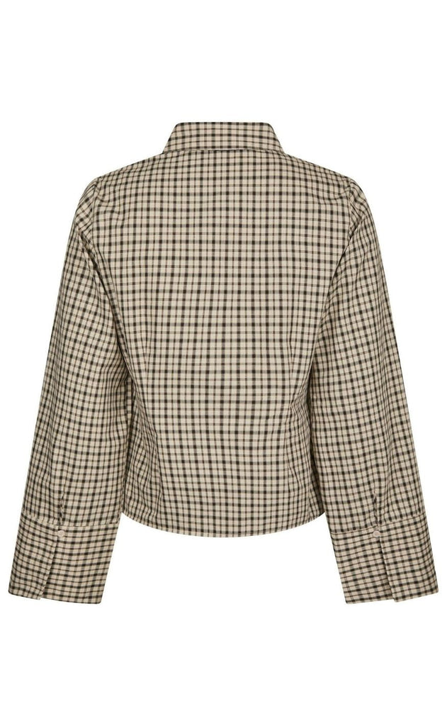 Neo Noir Bluse - Rosa Checked - Beige