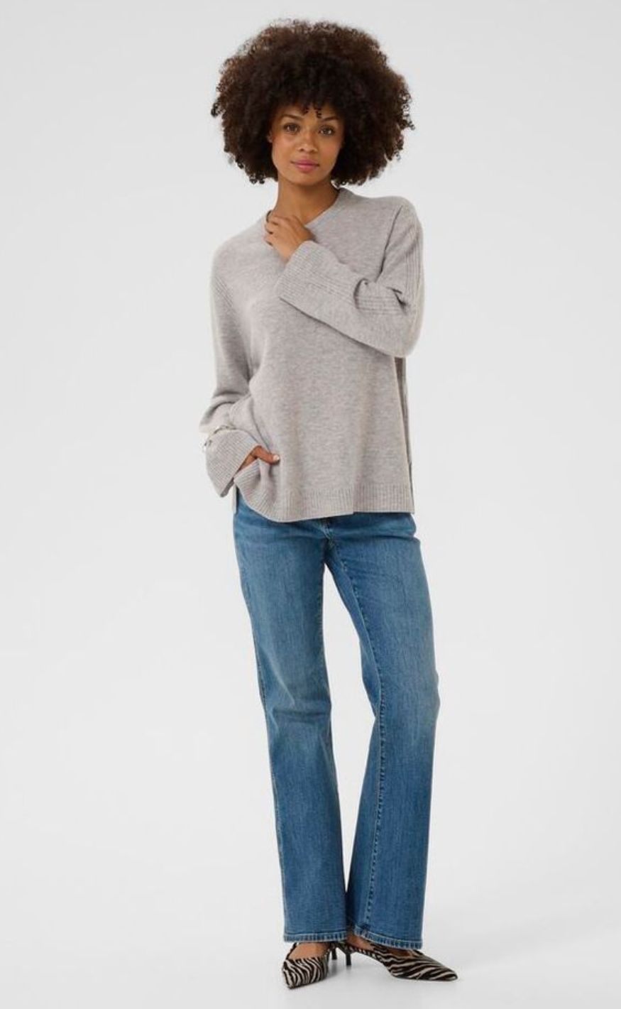 Culture Pullover - Bjanca Arrow - Mid Grey Melange