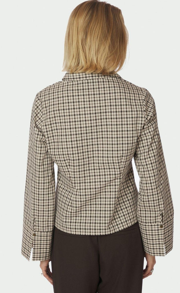 Neo Noir Bluse - Rosa Checked - Beige