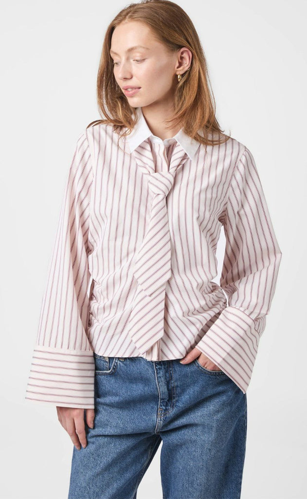 Neo Noir Skjorte - Francesca Stripe - Rose
