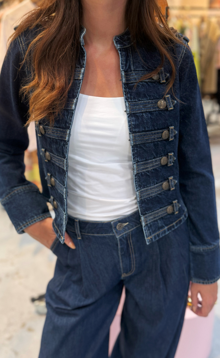 Nümph Jakke - Billie Fitted - Dark Blue Denim