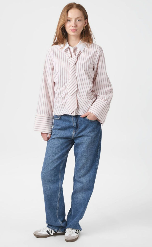 Neo Noir Skjorte - Francesca Stripe - Rose