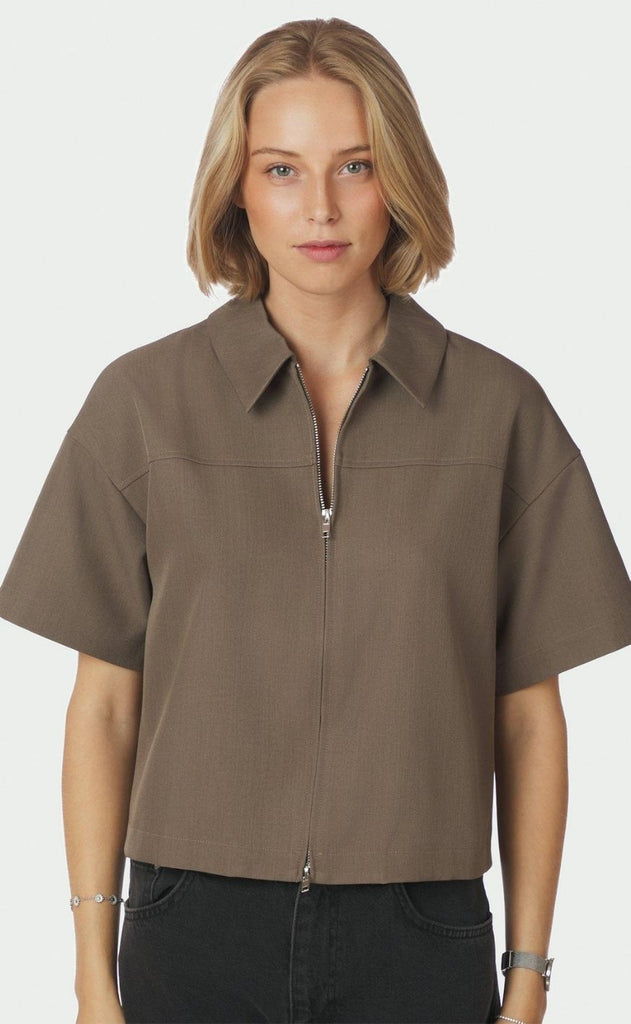 Neo Noir Bluse - Madicken Structure - Taupe
