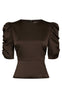 Neo Noir Bluse - Benua Heavy Sateen - Dark Brown