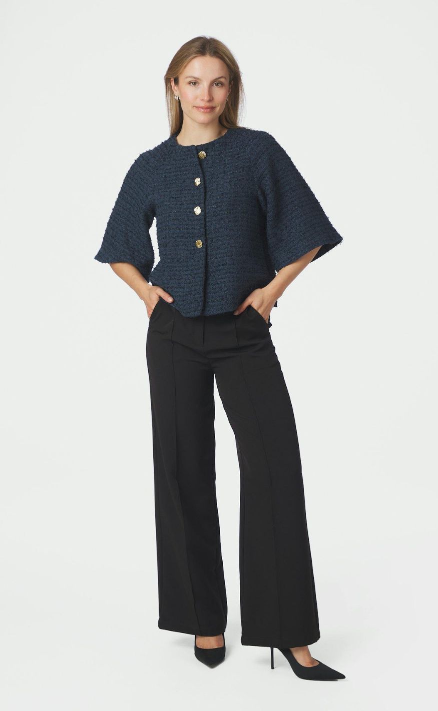 Neo Noir Jakke - Rosella Boucle Mini - Navy