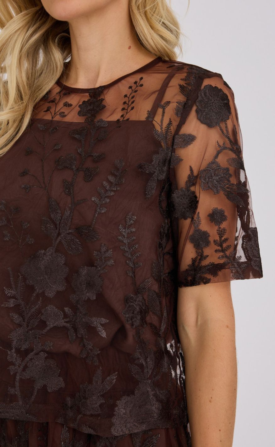 A-View Bluse - Fuchsia - Dark Brown