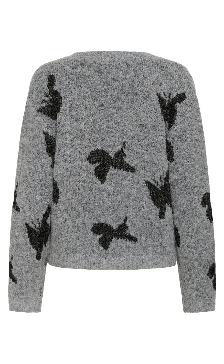 Culture Pullover - Freya - Mid Grey/Black Melange