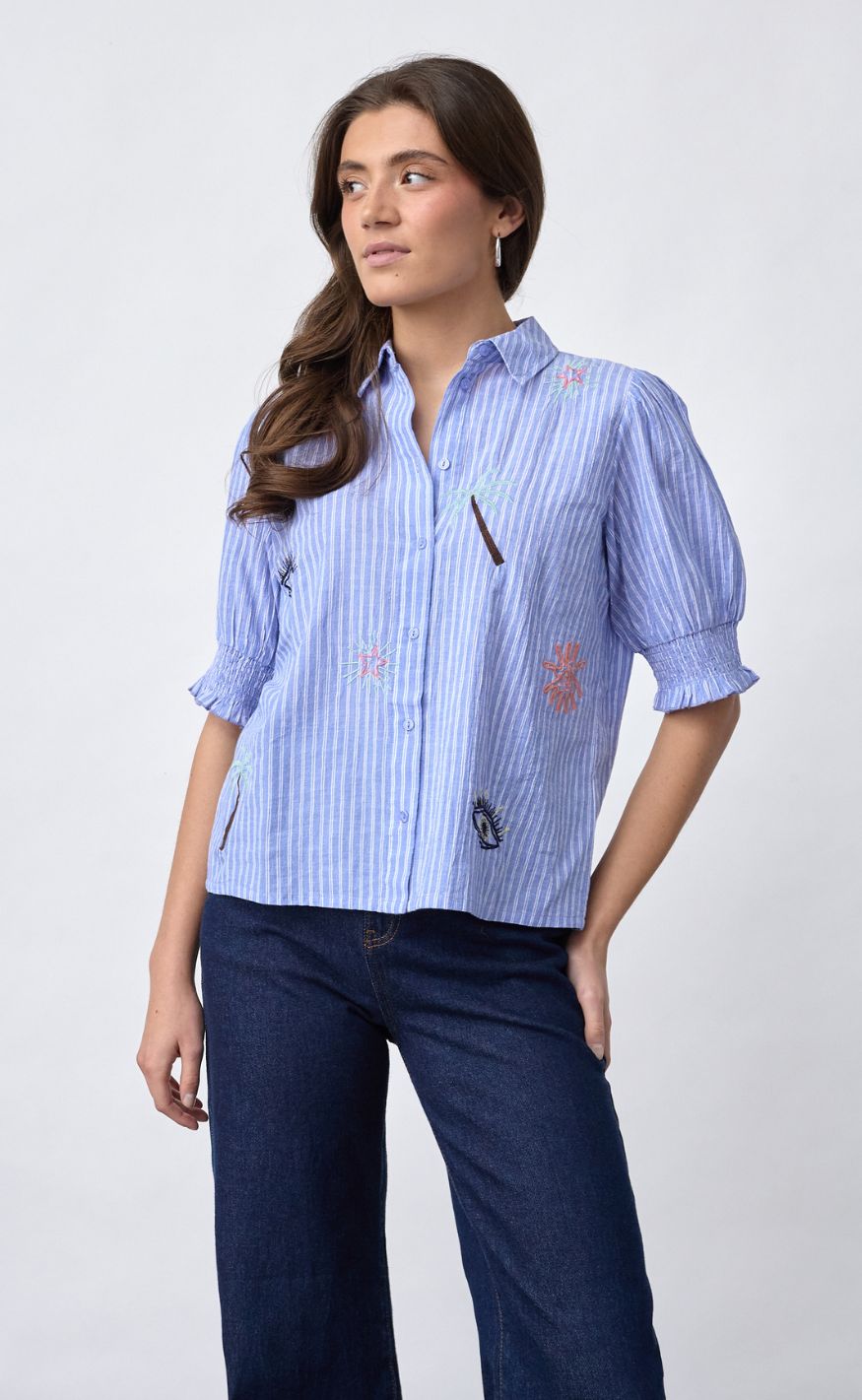 Sisters Point Skjorte - SOLA-SS14 - Blue Stripes Beach