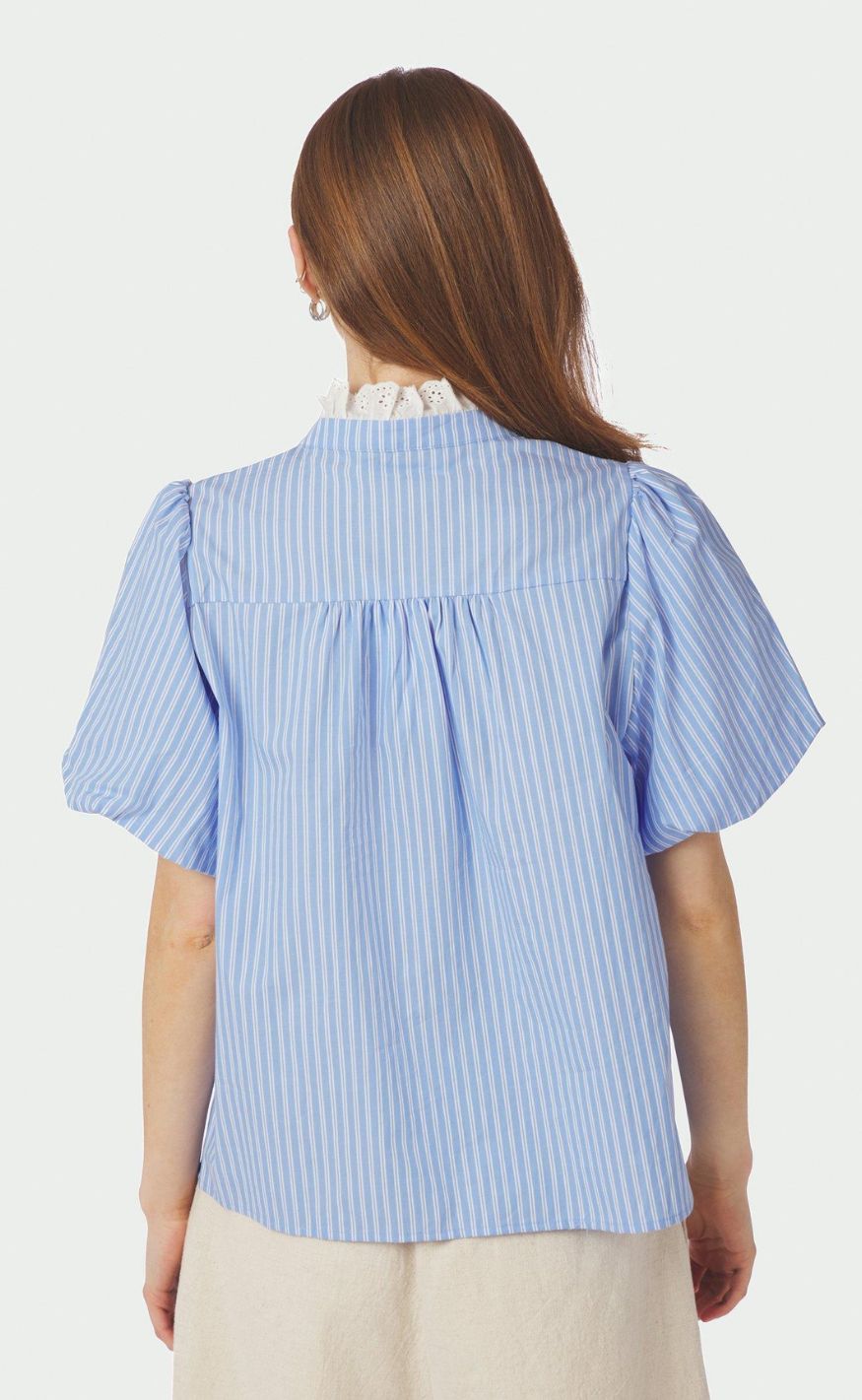 Neo Noir Bluse - Ulia Stripe - Blue Stripe