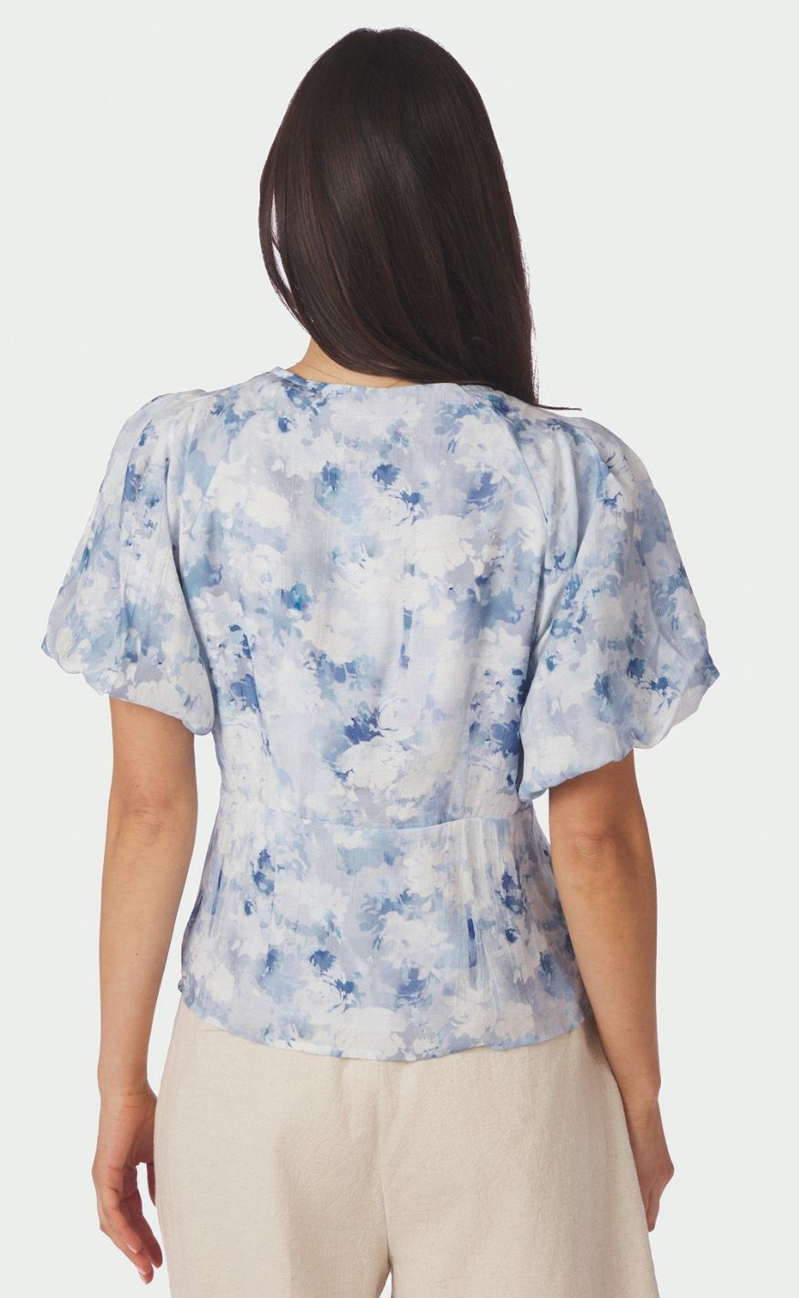 Neo Noir Bluse - Irina Floral - Blue