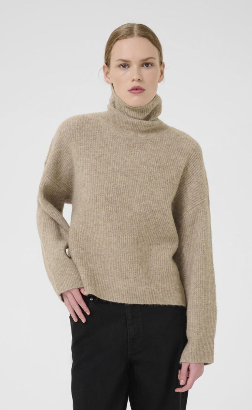 Gestuz Stik - Alpha Rollneck - Warm Sand Melange