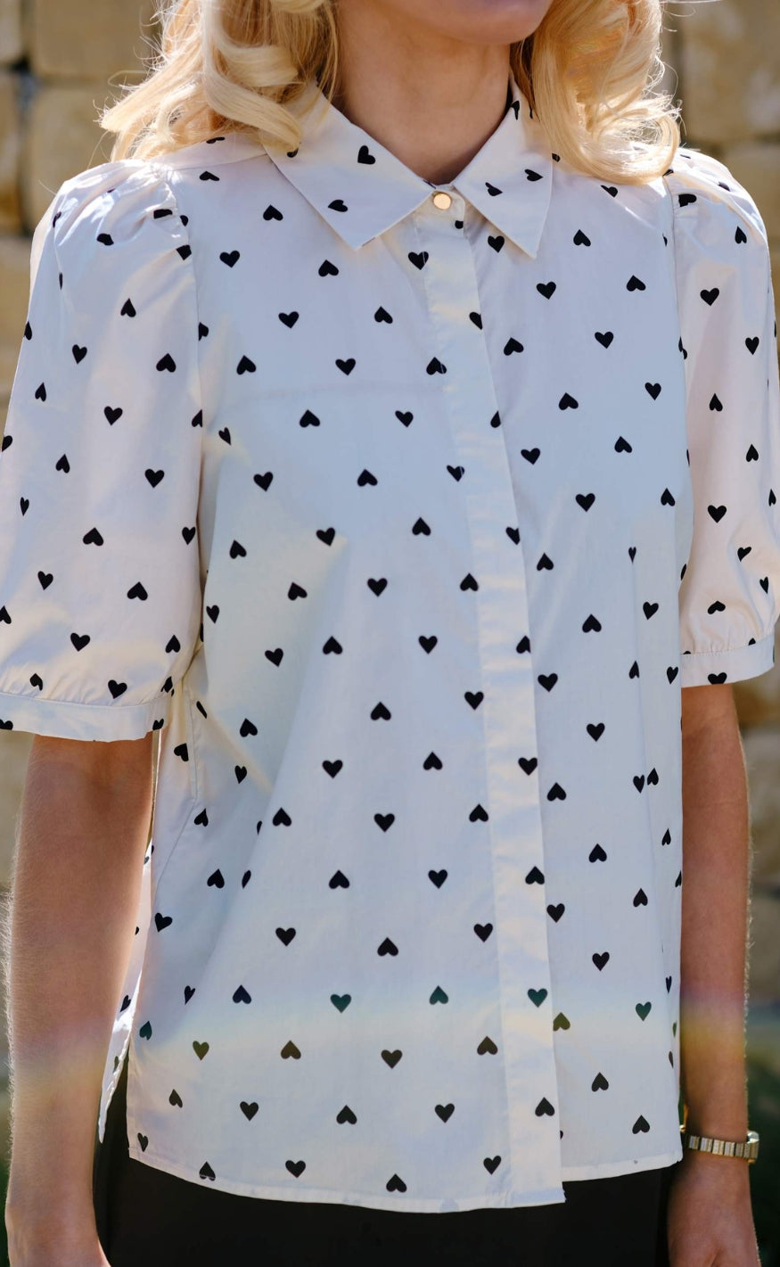 Liberte Bluse - Flora SS - Creme Black Heart