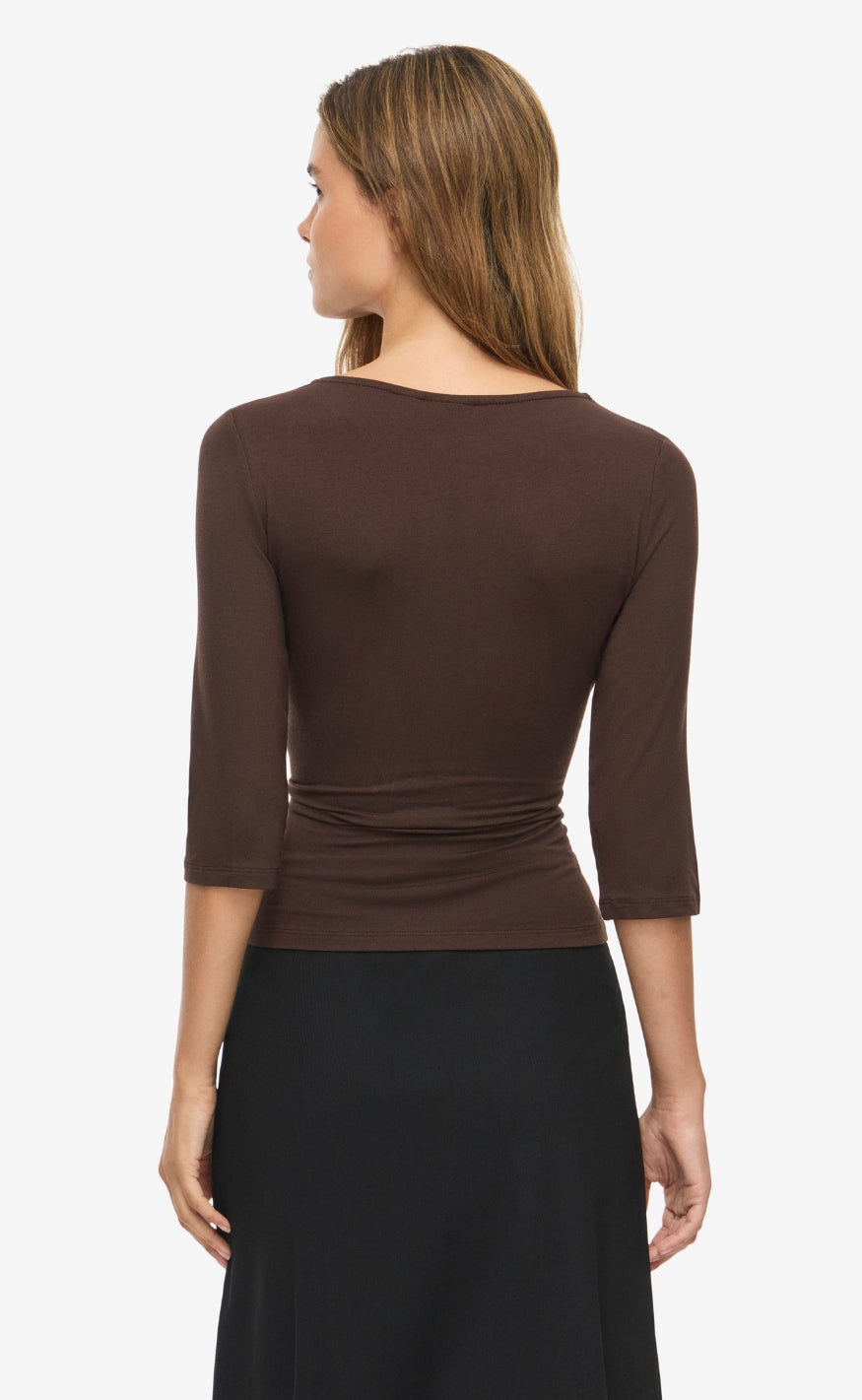 Noisy May Topp - June 3/4 V-Neck - Coffee Bean