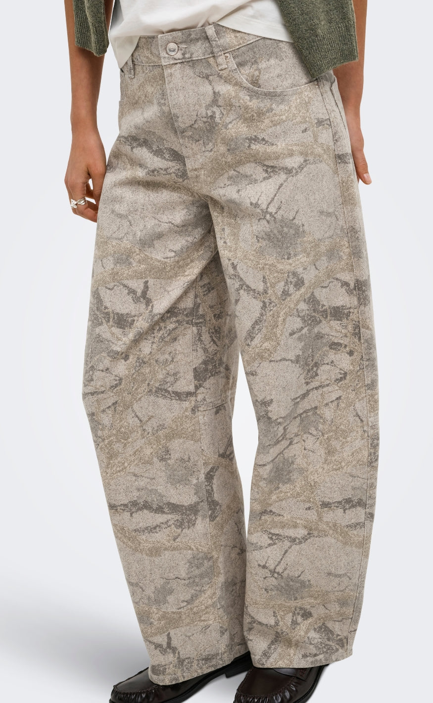 ONLY Bukser - Taylor-Banu Camo Barrel - Oatmeal