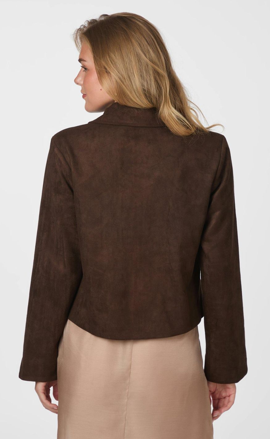 Neo Noir Jakke - Nilo Faux Suede - Dark Brown