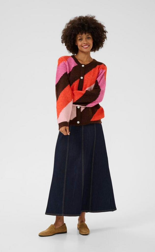 Culture Cardigan - Diga Kimmy - Brown/Pink Mix