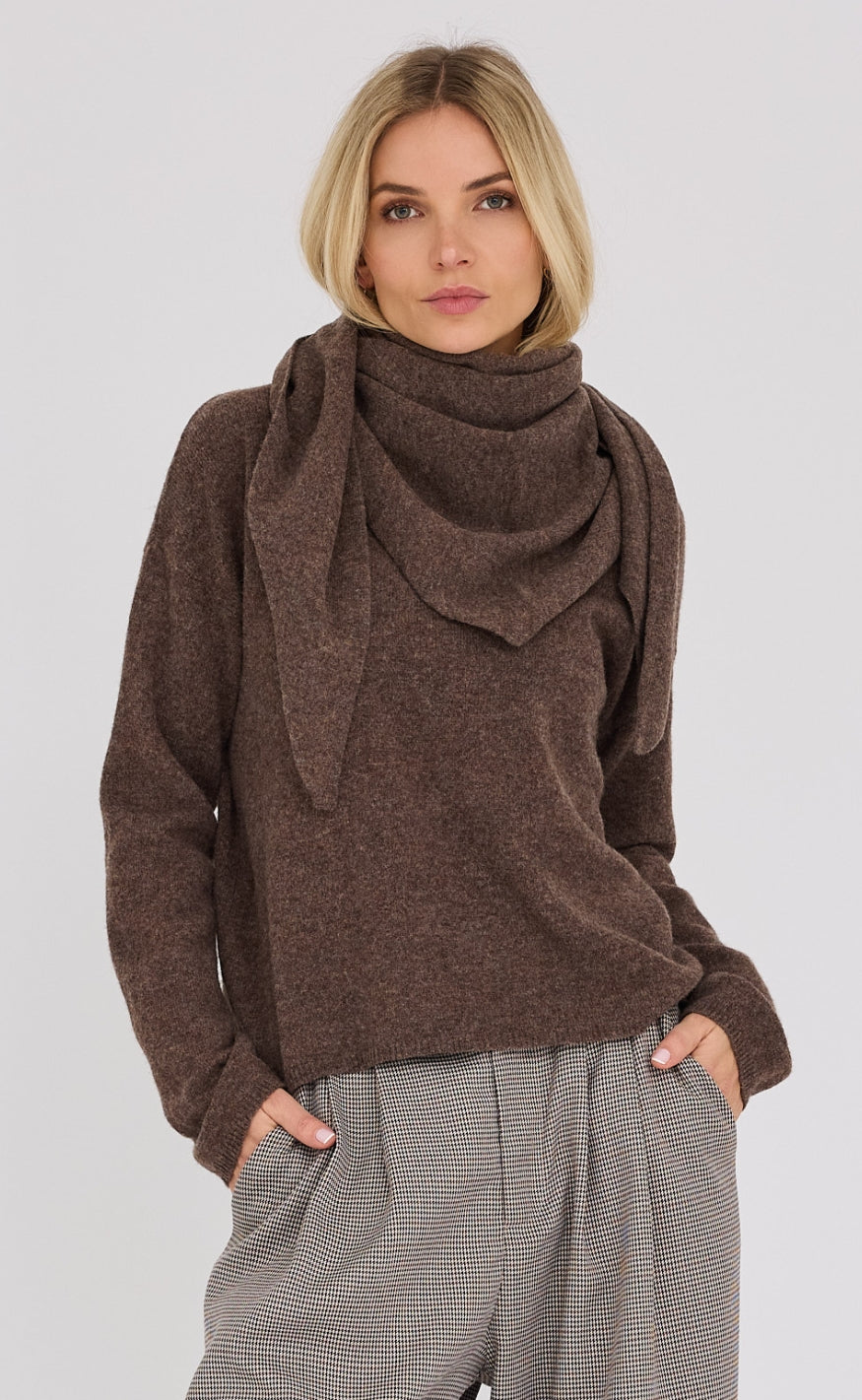 A-View Skjerf - Merino - Brown