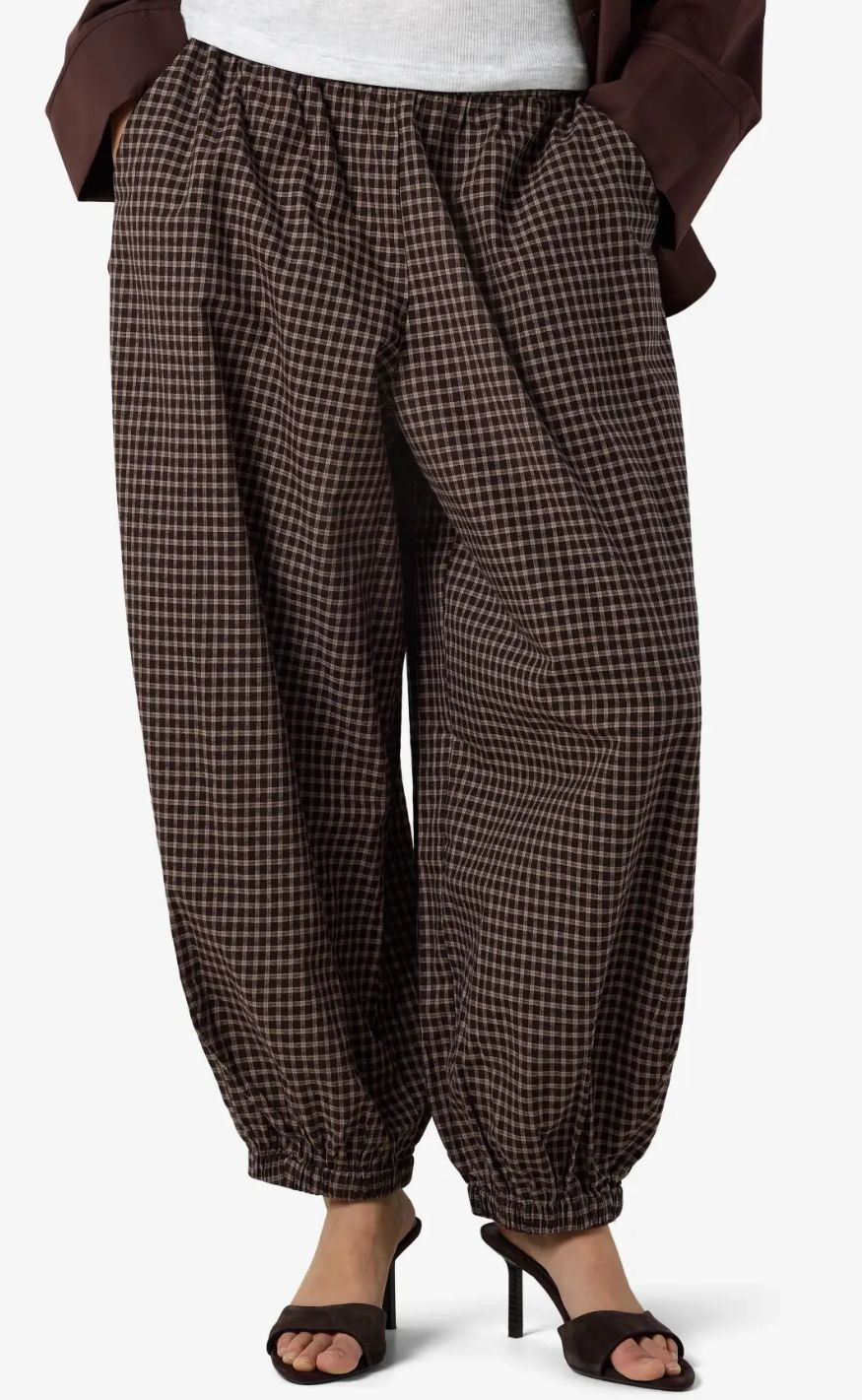 Noisy May Bukser - Trix Balloon - Chocolate Brown/Beige