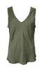 Black Colour Topp - Mabel Double V-Neck - Army