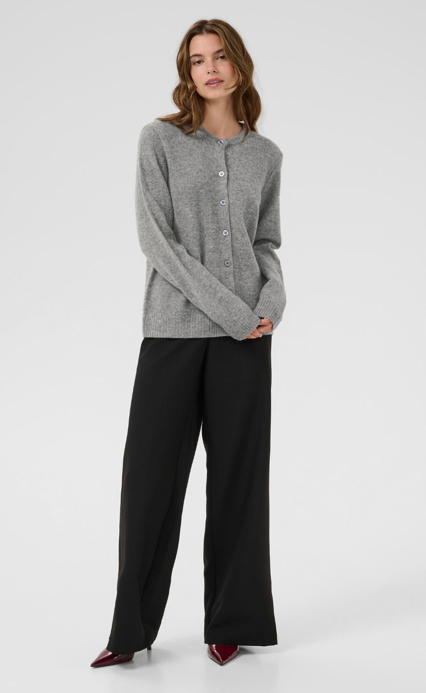 Culture Cardigan - Katrina - Mid Grey Melange