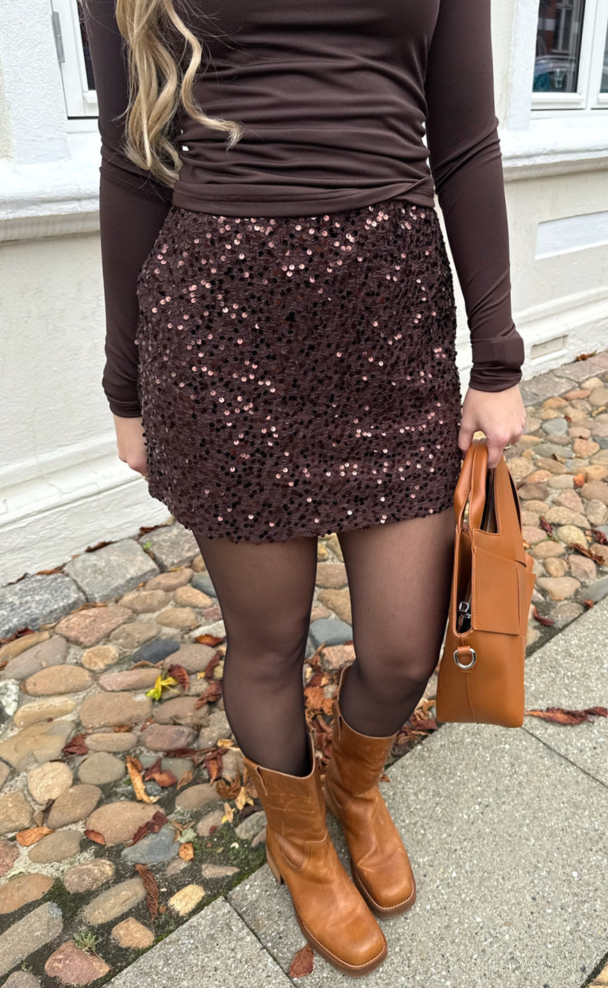 Say INA Copenhagen Skjørt - Julia Sequin - Brown Sequin