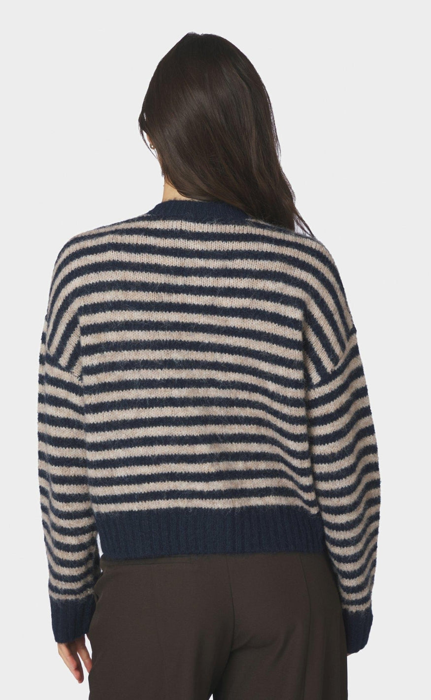 Neo Noir Cardigan - Isana Stripe - Navy Striped
