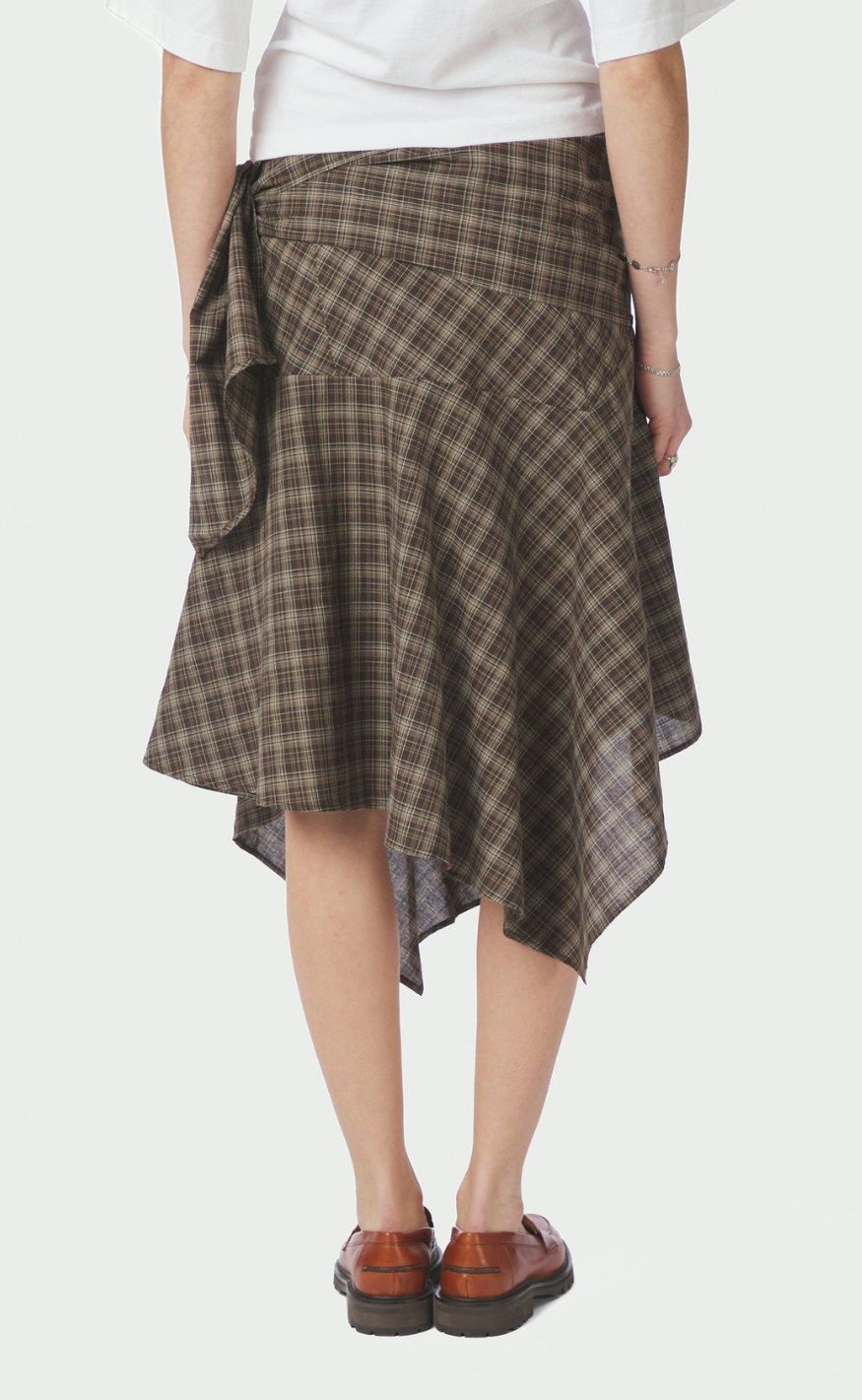 Neo Noir Skjørt - Sabella - Brown Check
