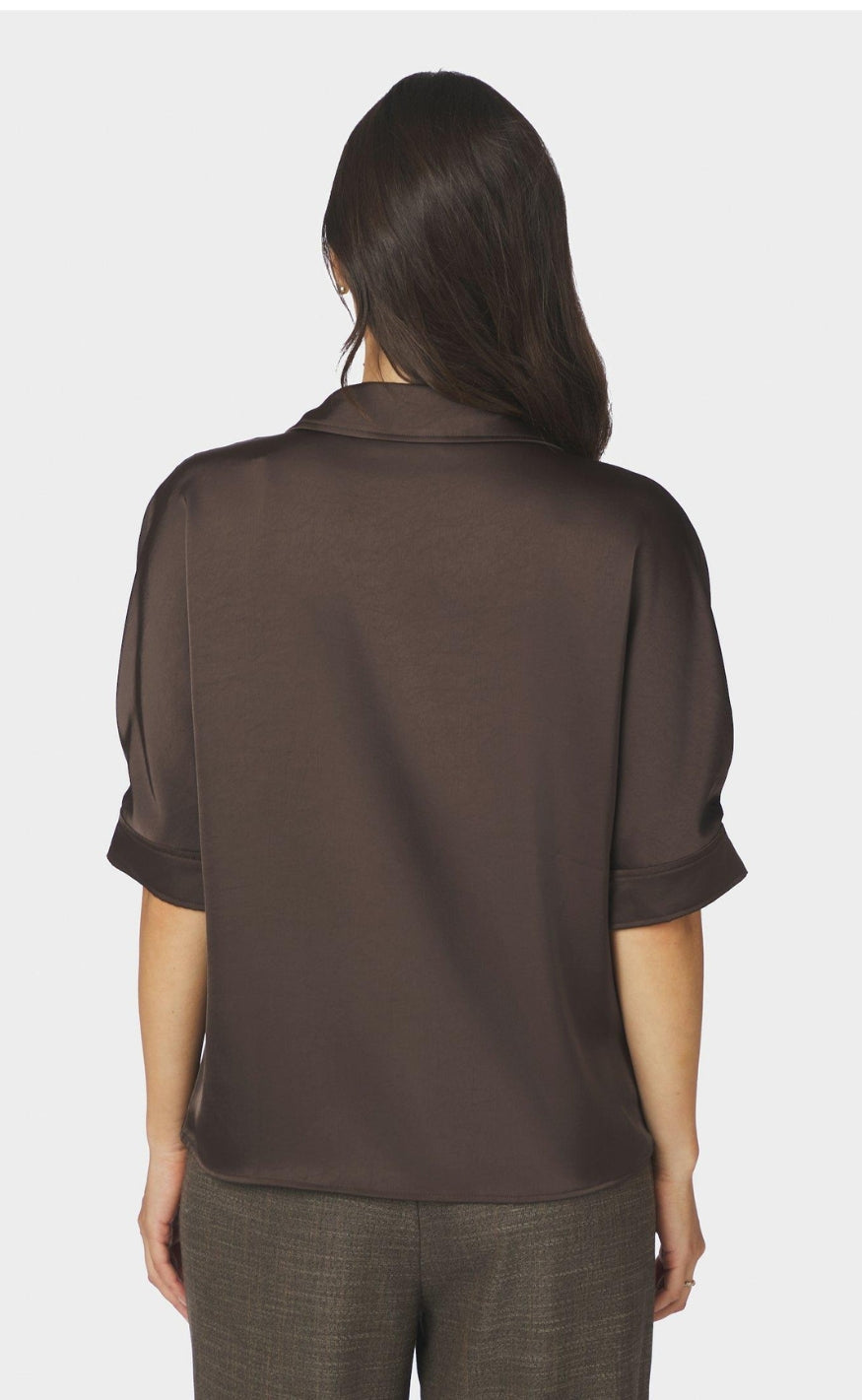 Neo Noir Skjorte - Carm Heavy Sateen - Dark Brown