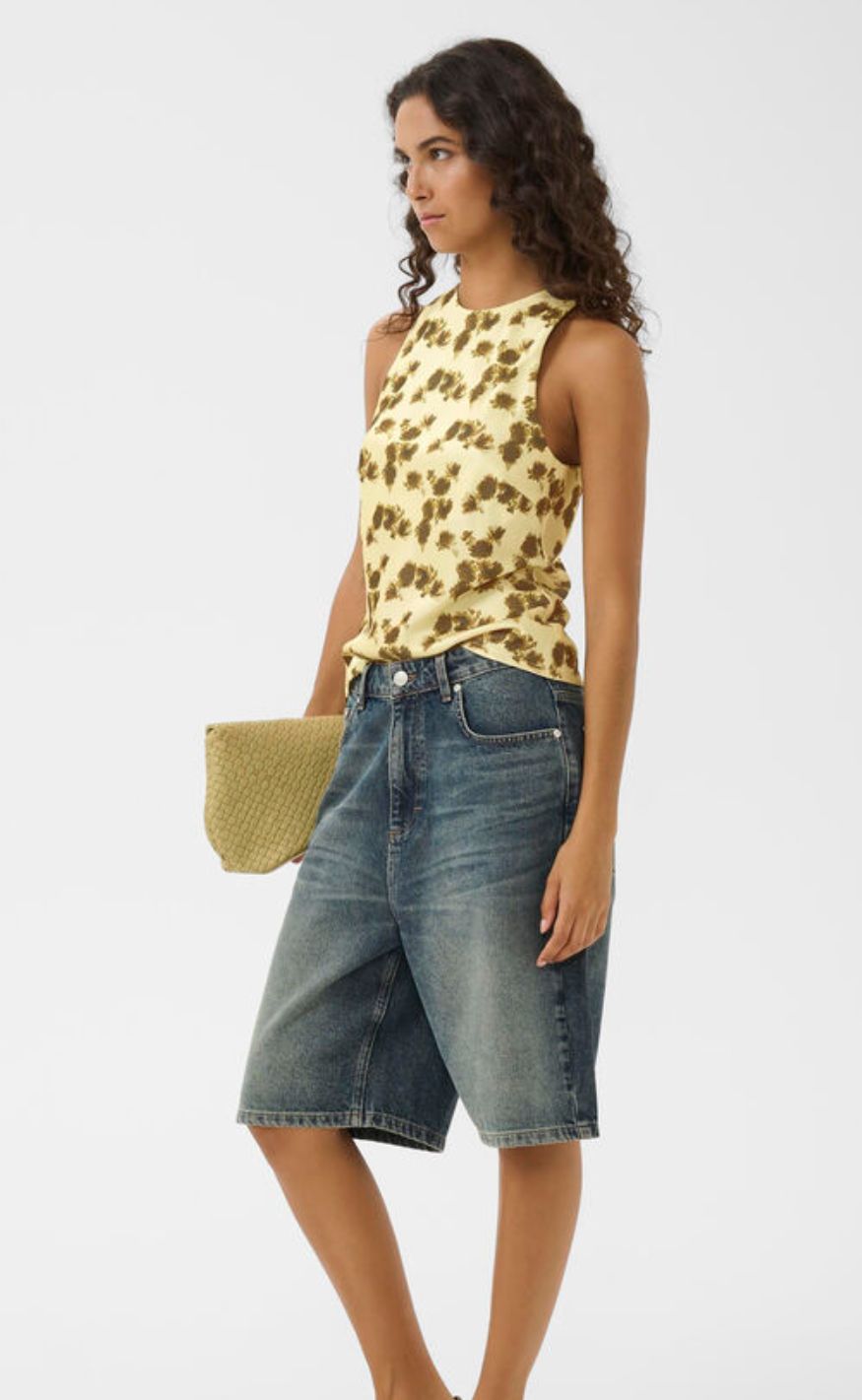 Gestuz Bluse - Chery P - Lemon Yellow Olive Flower