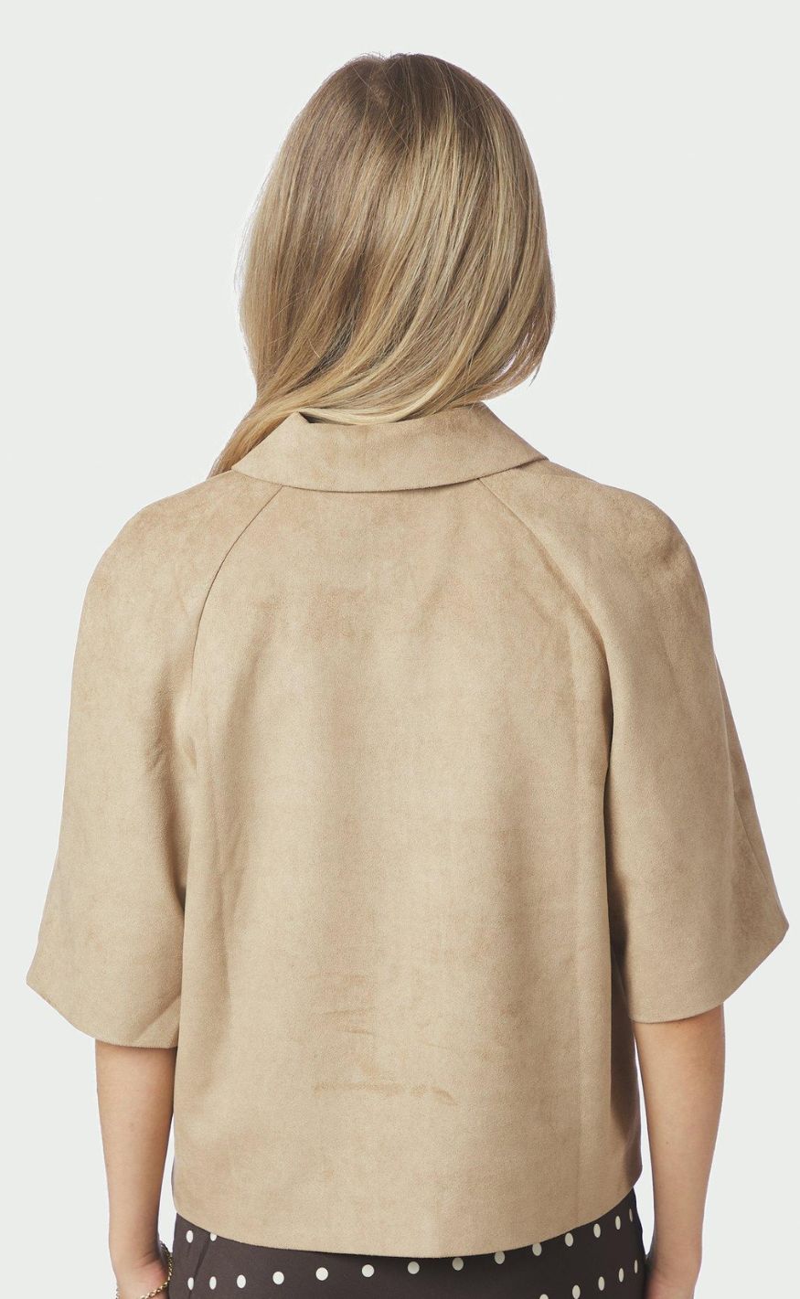 Neo Noir Jakke - Editta Faux Suede - Sand
