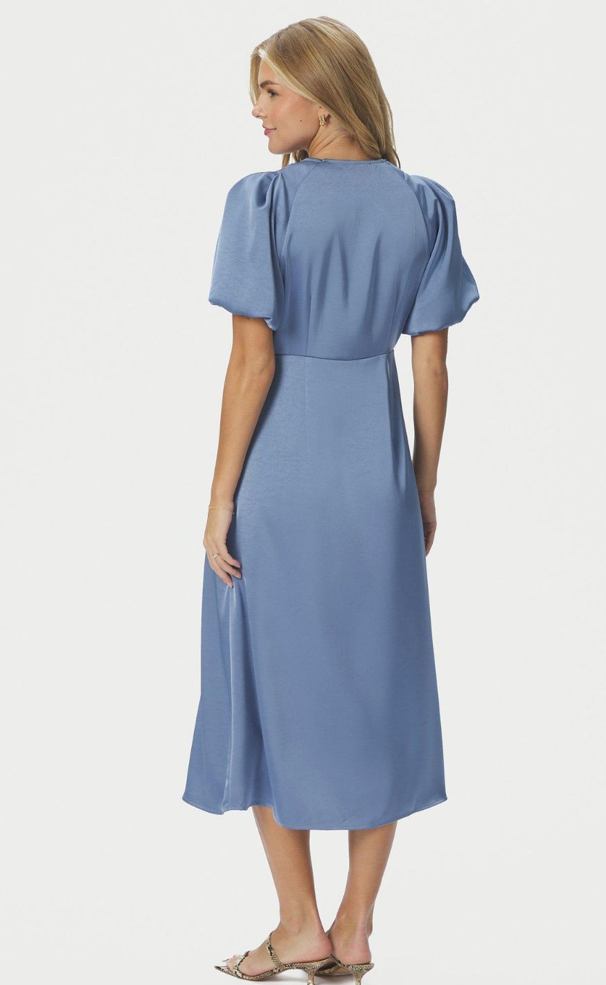 Neo Noir Kjole - Illana Heavy Sateen - Light Blue
