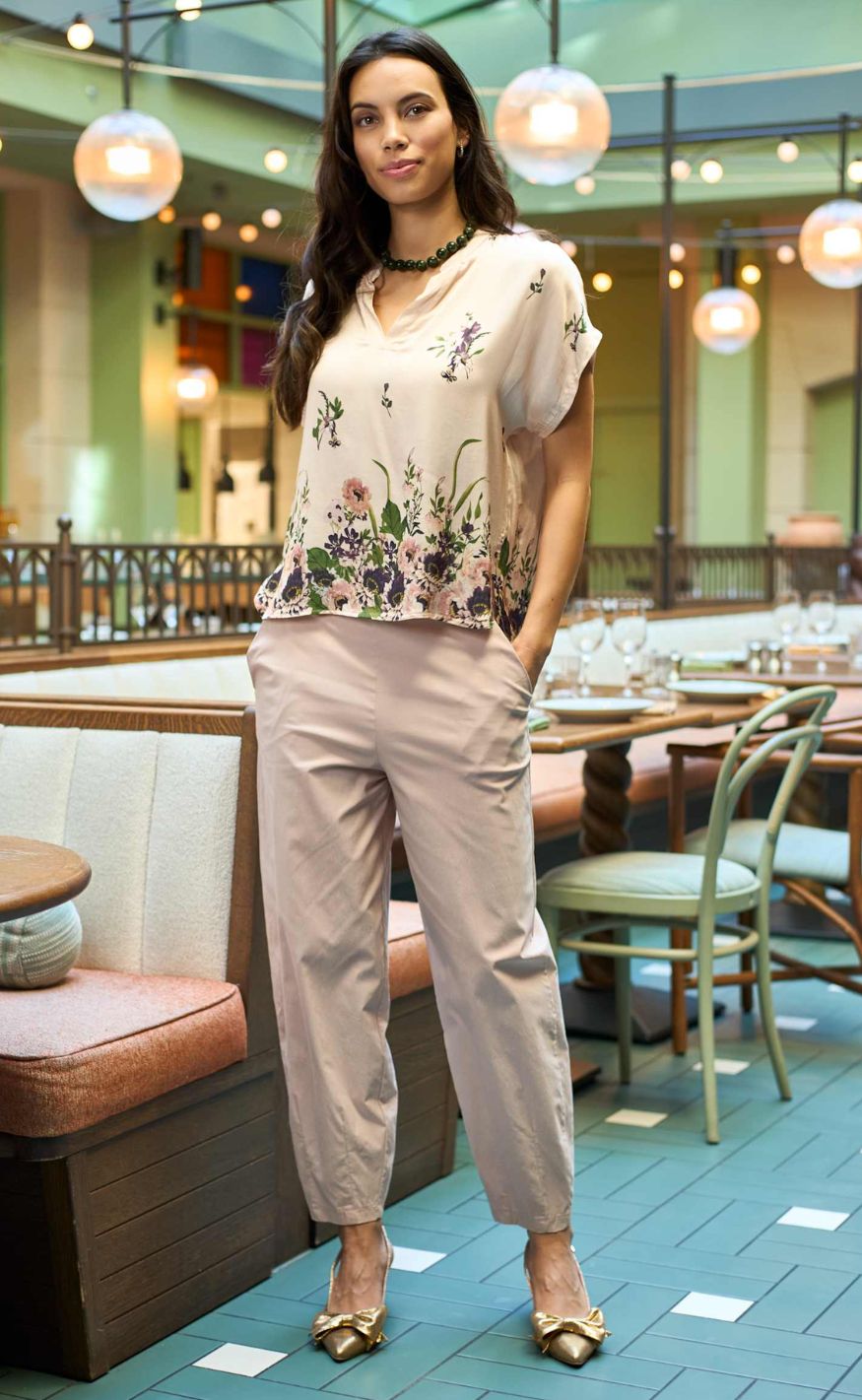 Black Colour Bluse - Beatrix SS - Natural