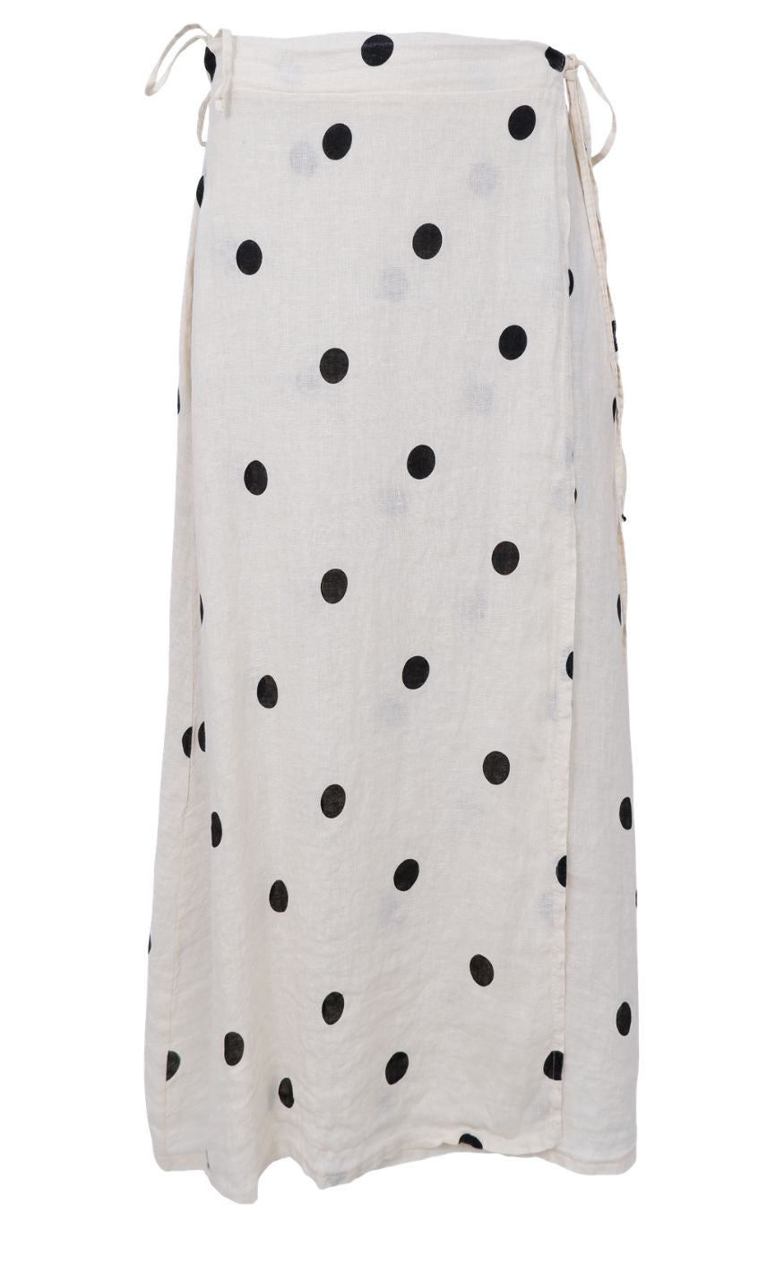 Black Colour Skjørt - Melina Linen - Dot