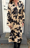 Say INA Copenhagen Kjole - Winnie New LS - Camel / Black Flower