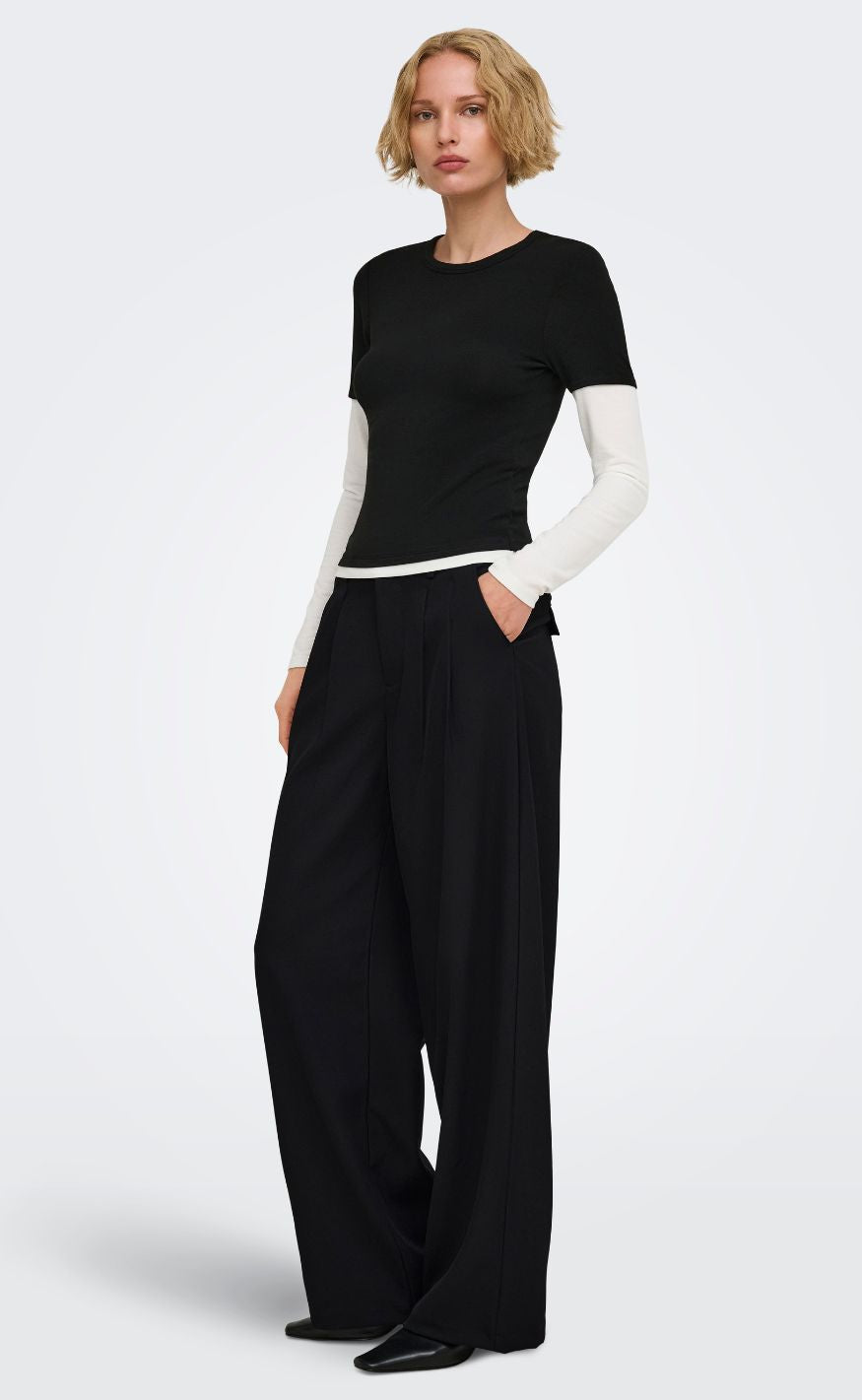 ONLY Bukser - Miles Pleat - Black