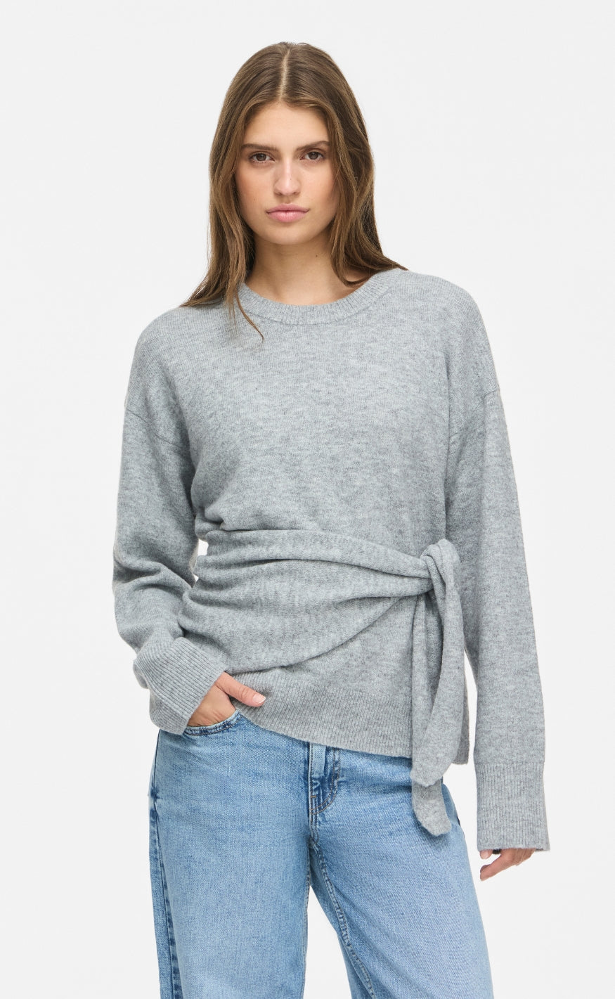 Noisy May Genser - Sabrina Scarf - Medium Grey Melange