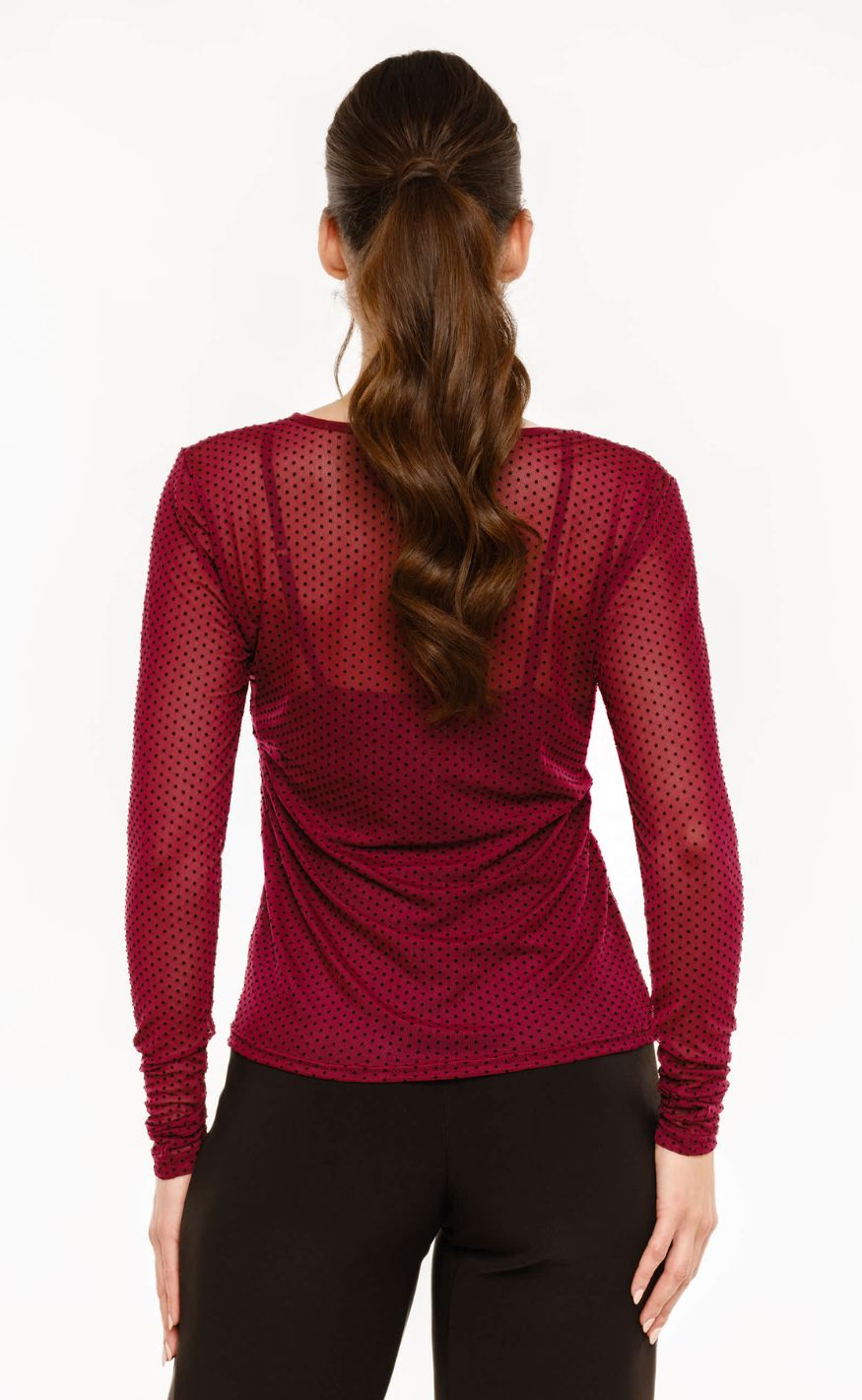 Liberte T-shirt  - Mesh Dot LS - Bordeaux