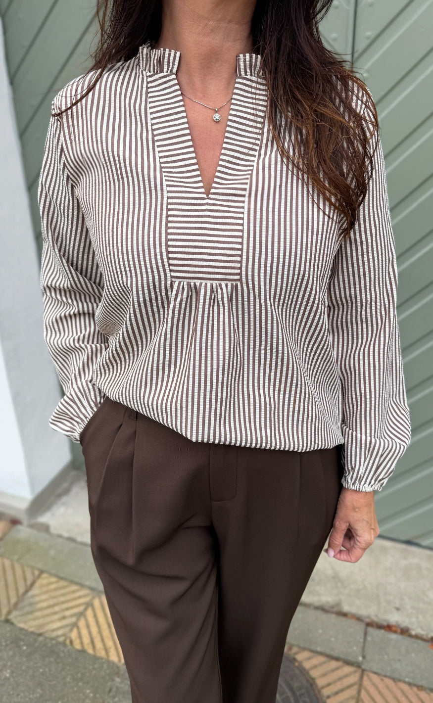 Say INA Copenhagen Bluse - Winnie New - Brown Striped