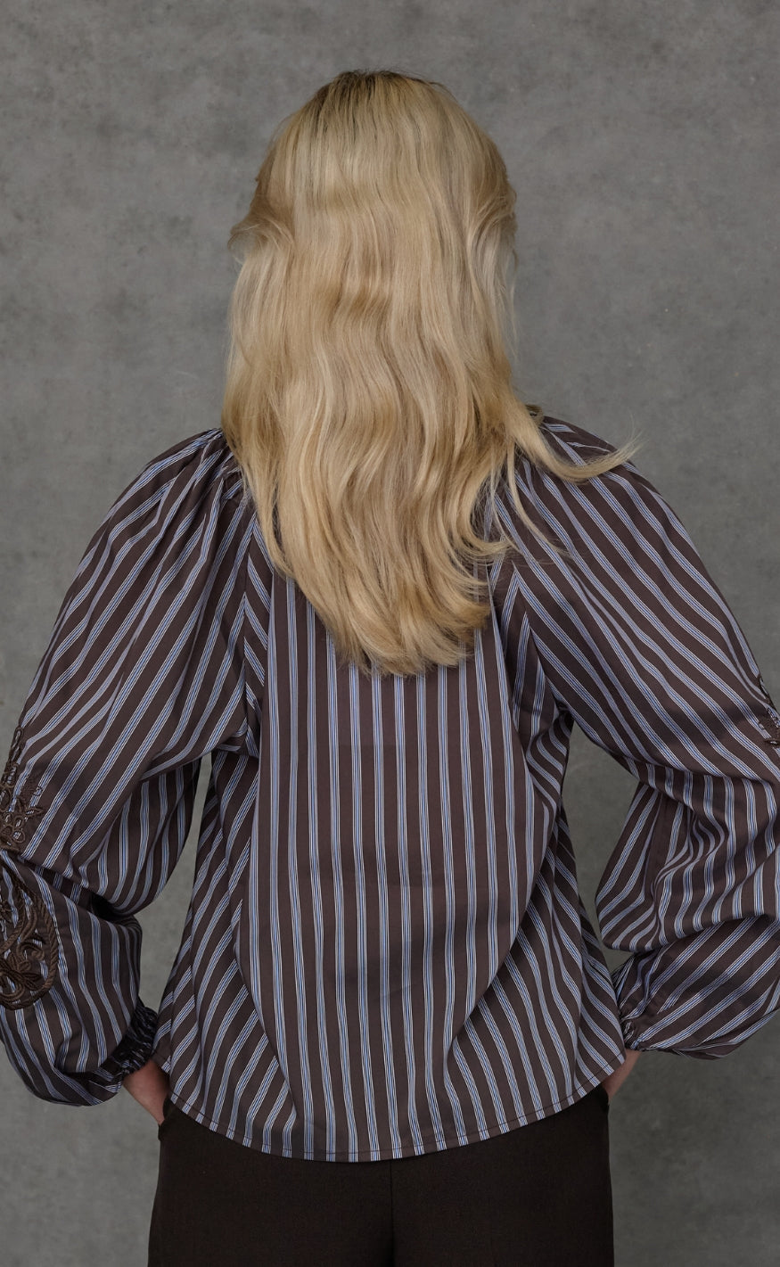 Love & Divine Bluse - Love1529-2 - Brown Stripe