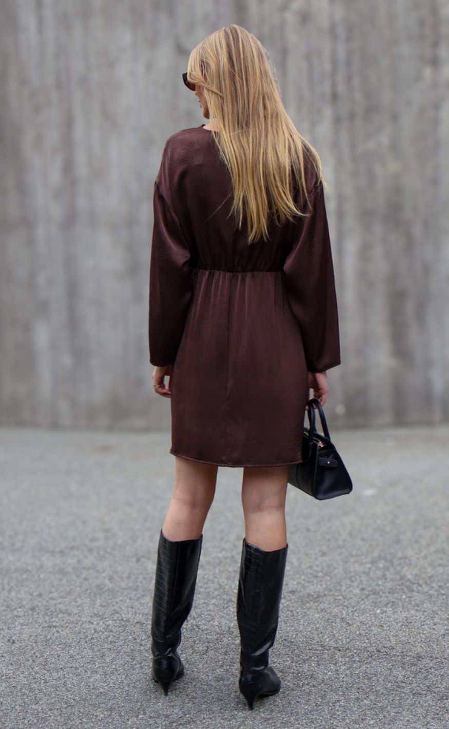 A-View Kjole - Sinda Drape - Dark Brown