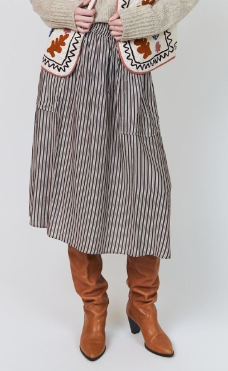Lollys Laundry Skjørt - Akane Midi - Beige
