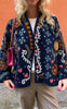 Say INA Copenhagen Jakke - Abella - Midnight Blue w. Colourful Embroidery