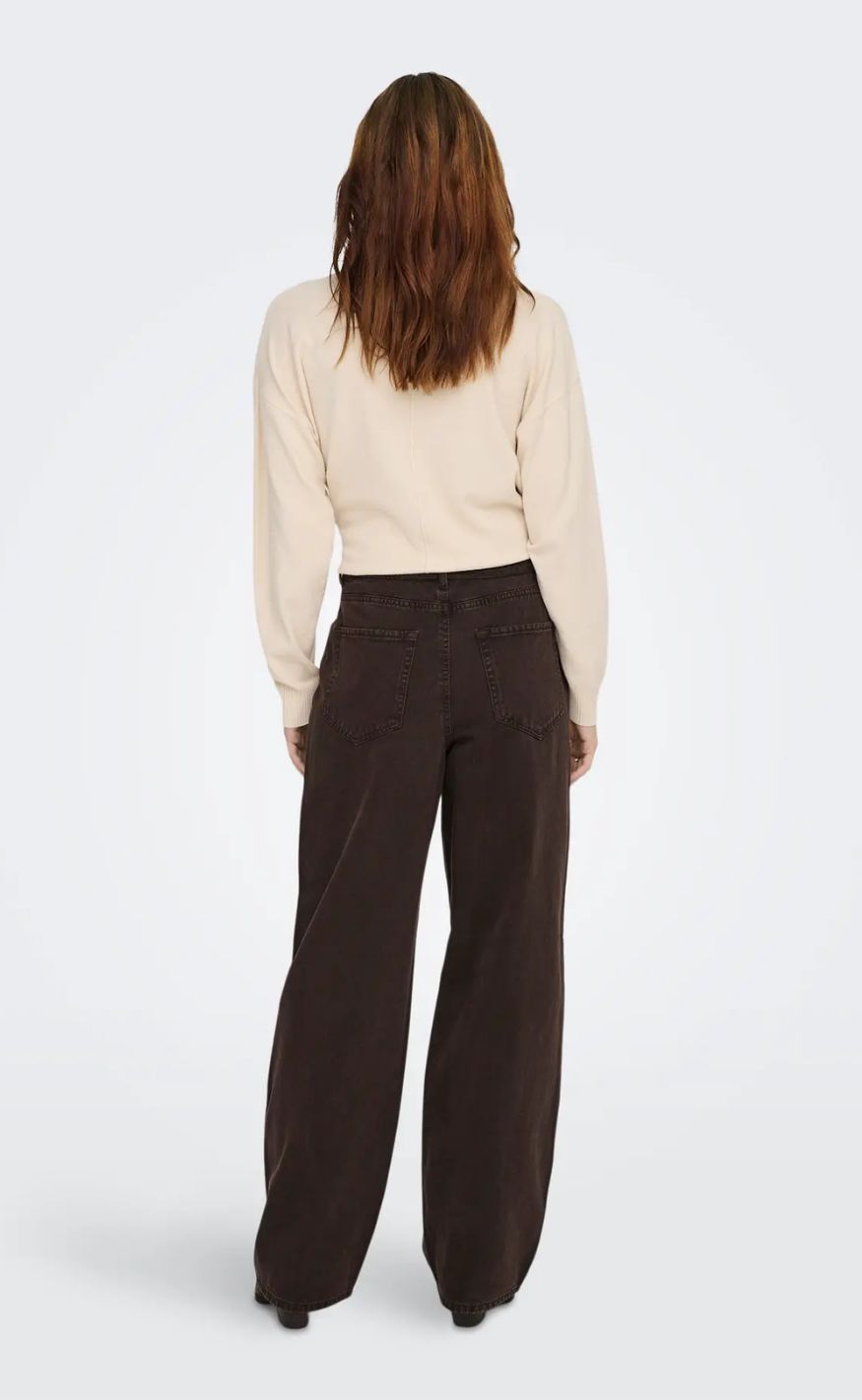 ONLY Bukser - Giana MW Straight - Dark Brown Denim