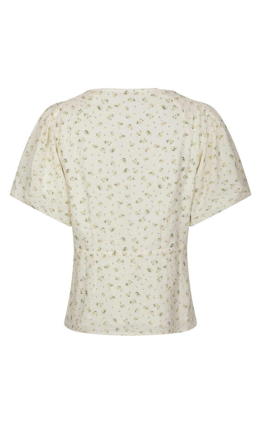 Neo Noir Bluse - Irina Small Rose Flower - Light Yellow