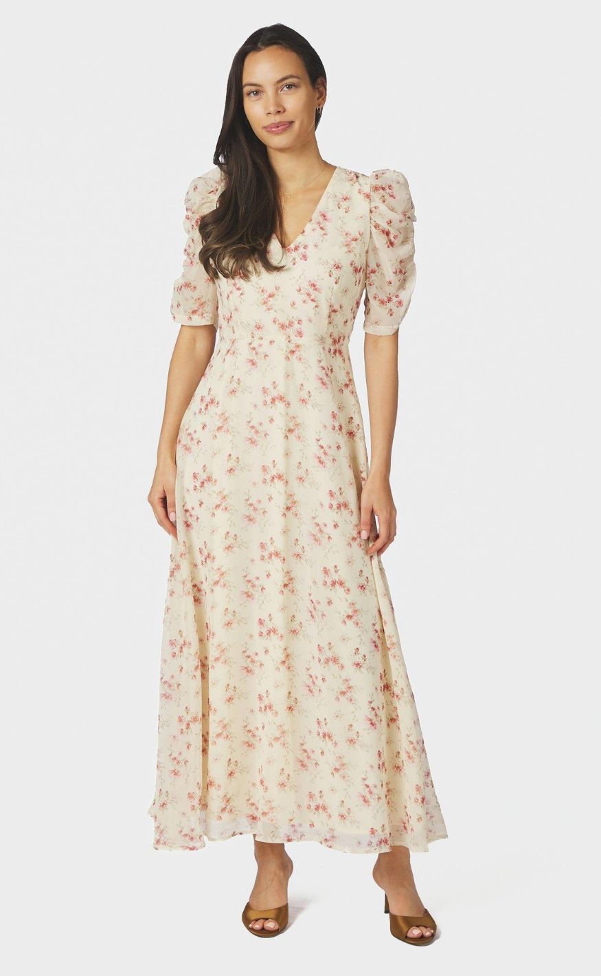 Neo Noir Kjole - Vira Floral - Creme