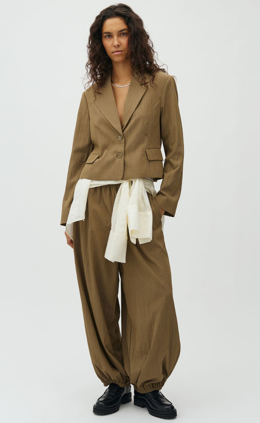 MbyM Bukser - Koons-M - Light Olive Melange